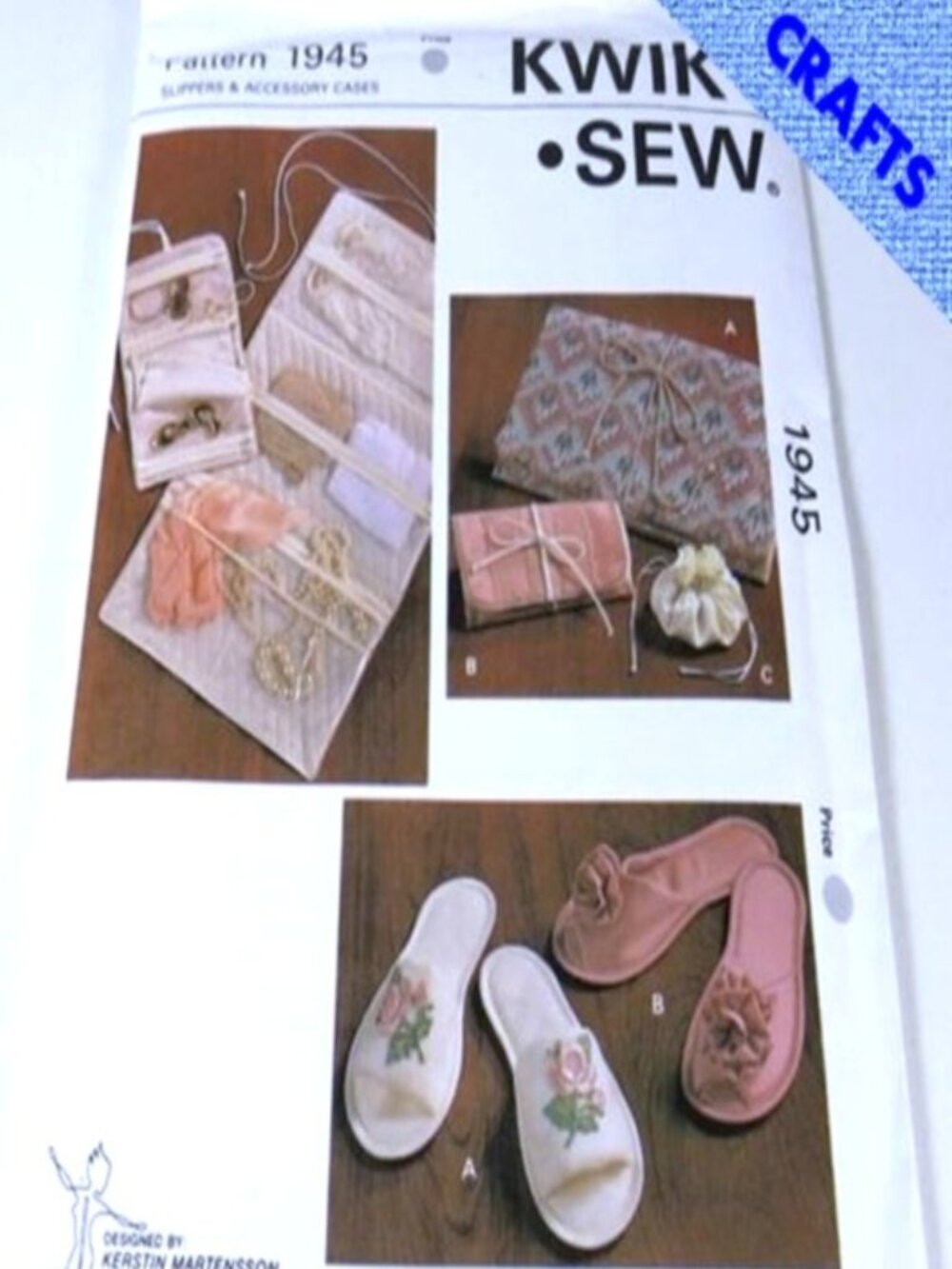 Vintage Kwik Sew 1945 | Slippers & Quilted Travel Accessory Cases NEW Uncut